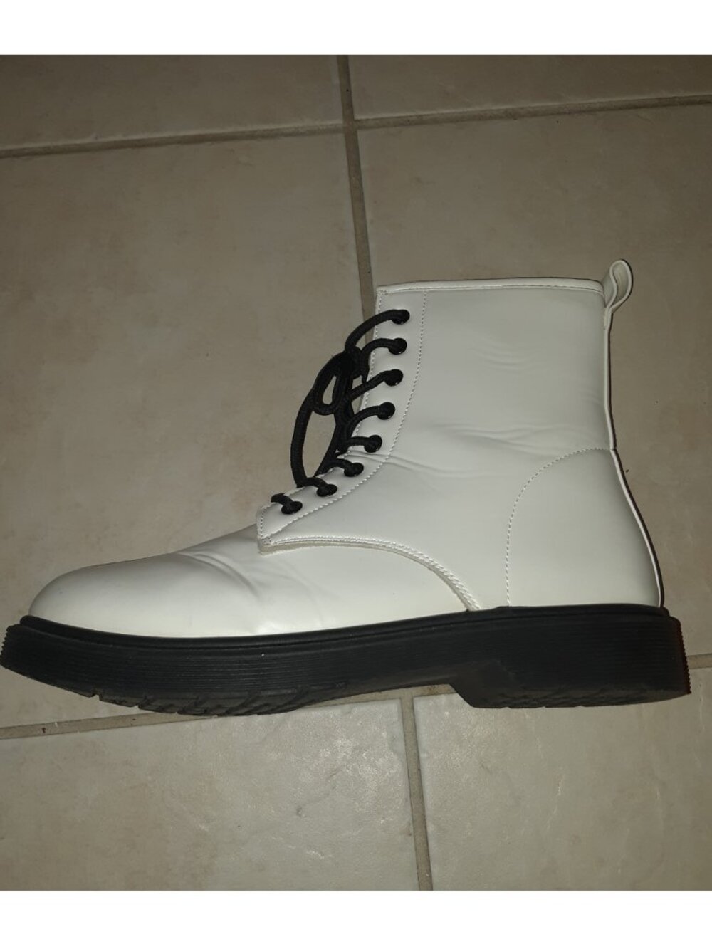 Charles Albert White Combat Boots Size 10